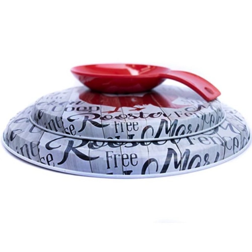 Chicken Rooster Kitchen Decor Stove Burner Covers Farmhouse WITH 2 Spoon Rests